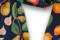Foto eines Stoffes mit Fruchtprint